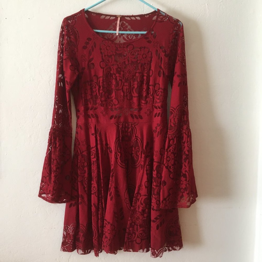 Red Lace Free People Dress